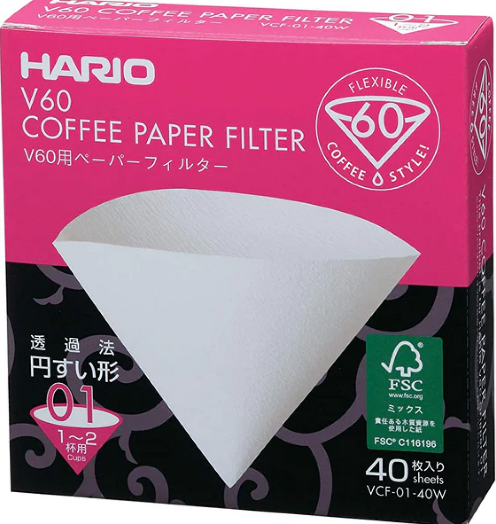 Filtros de papel V60 (01) - 40 unidades / Blanco